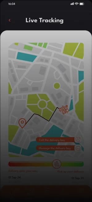 App de seguimiento de un pedido en el mapa